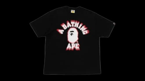 BAPE Spray College Relaxed Fit Tee Black