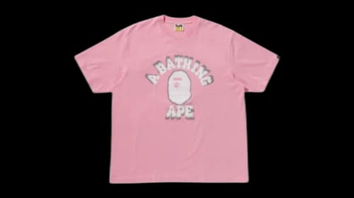BAPE Spray College Relaxed Fit Tee Pink