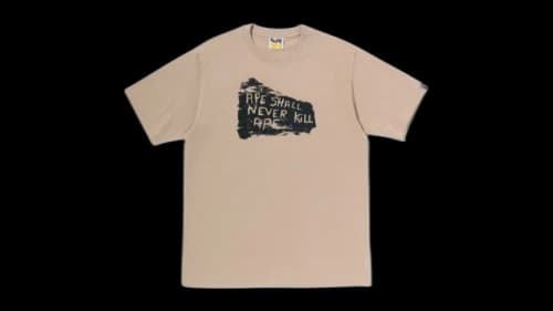 BAPE Ape Shall Never Kill Ape College Relaxed Fit T-shirt Cracker Khaki