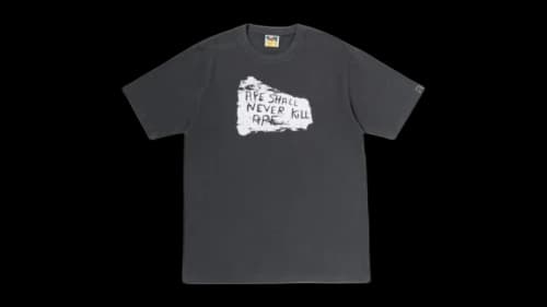 BAPE Ape Shall Never Kill Ape College Relaxed Fit T-shirt Dark Grey