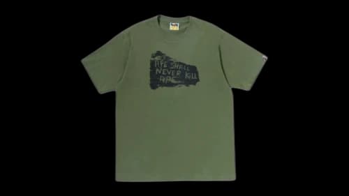 BAPE Ape Shall Never Kill Ape College Relaxed Fit T-shirt Army Green