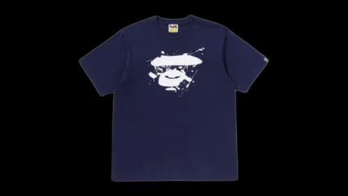 BAPE Graffiti Ape Face T-shirt Navy Blue