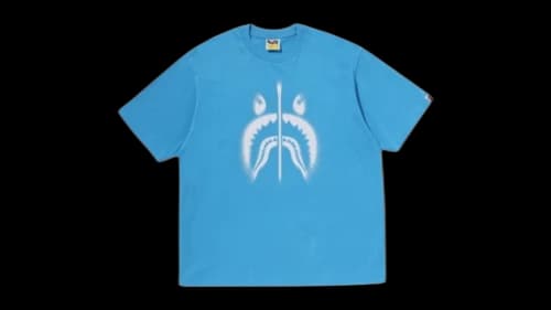 BAPE Spray Shark Relaxed Fit T-shirt Sky Blue