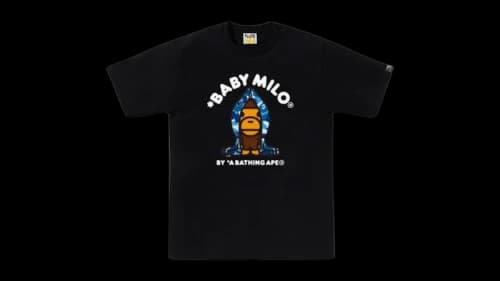 BAPE ABC Blue Camo Baby Milo Hoodie Tee Black