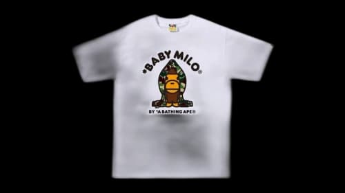 BAPE ABC Army Green Camo Baby Milo Hoodie Tee White