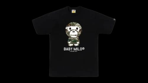 BAPE Hybrid Camo Baby Milo Logo T-shirt Black Camo