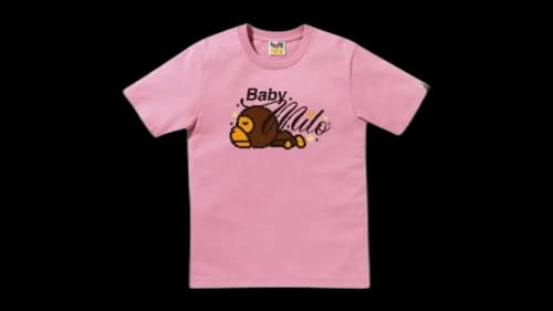 BAPE Retro Pixel Baby Milo Tee Pale Pink