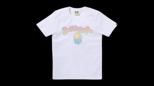 BAPE Glitter Cloudy Logo Tee White