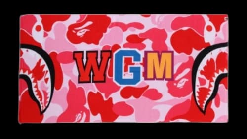 BAPE ABC Camo Shark Beach Towel Carmine Rose