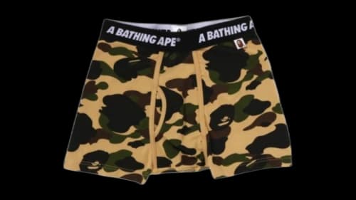 BAPE 1st Camo Trunks Mens Underwear Pastel Yellow