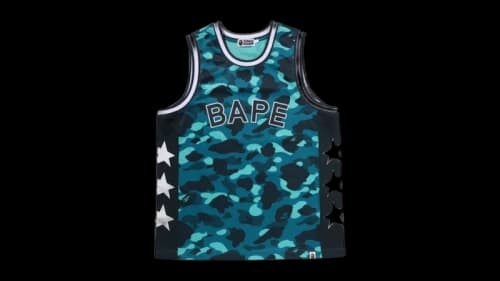 BAPE Color Camo Mesh Multi Logo Relaxed Fit Tank Top Emerald