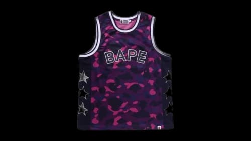 BAPE Color Camo Mesh Multi Logo Relaxed Fit Tank Top Royal Purple