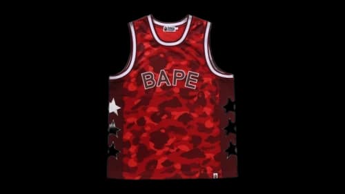 BAPE Color Camo Mesh Multi Logo Relaxed Fit Tank Top Bright Red