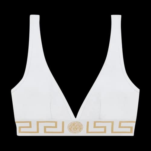 Versace Greca Border Bralette 'Optical White'