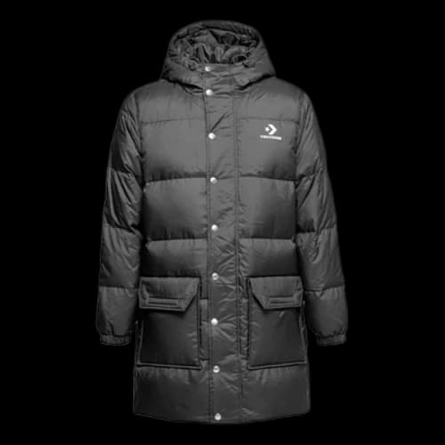 Converse Mid-length Warm Hooded Down Jacket 'Black'