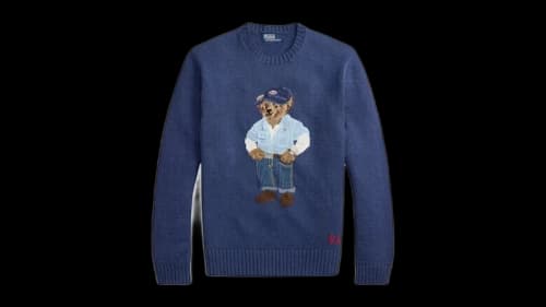 Polo Ralph Lauren Polo Bear Linen Cotton Sweater Navy