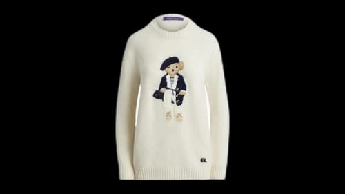 Polo Ralph Lauren Women's Pre-Spring Polo Bear Cashmere Sweater White