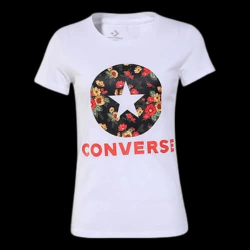 Converse Flowers Printing Short Sleeve White (Women's)
