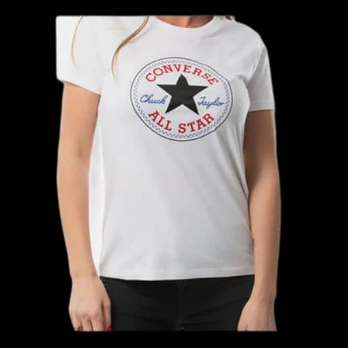 Converse All Star Round Neck Short Sleeve White (Women's)