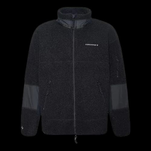 Converse Splicing Stay Warm Stand Collar Jacket Black
