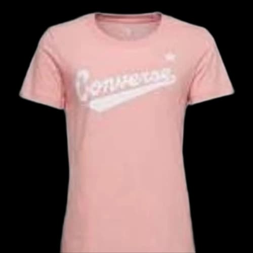 Converse Center Front Logo T-Shirt 'Pink White' (Women's)