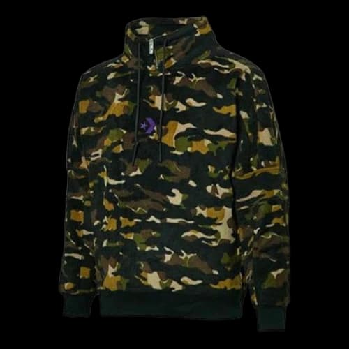 Converse Polar Fleece Archive Camo Funnel Top Sweatshirt 'Camo Green'
