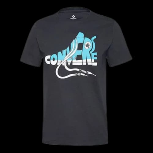Converse Printing Short Sleeve Sports Black