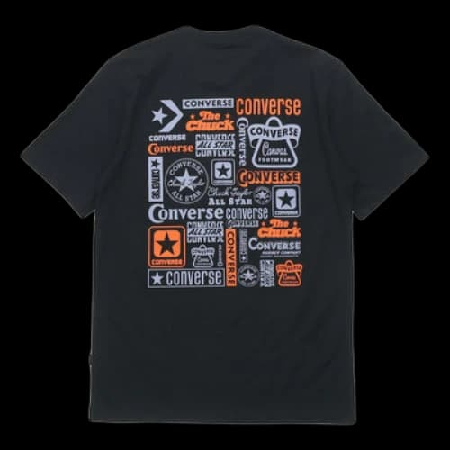 Converse Logo Printing Casual Short Sleeve Black