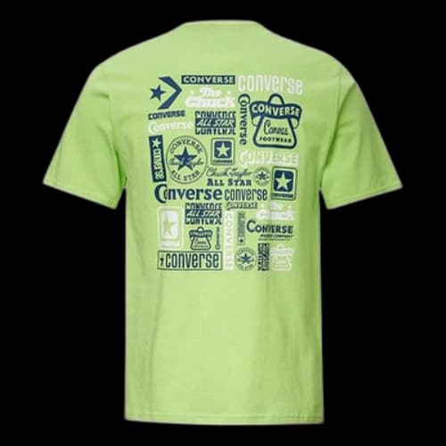 Converse Logo Printing Casual Short Sleeve Yellow Green