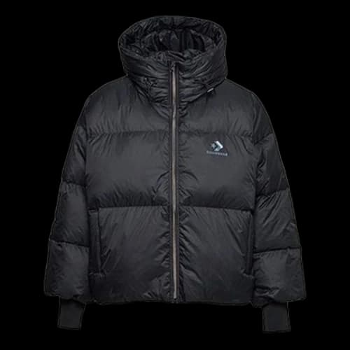 Converse Short Down Fill Puffer Hooded Jacket 'Black' (Women's)