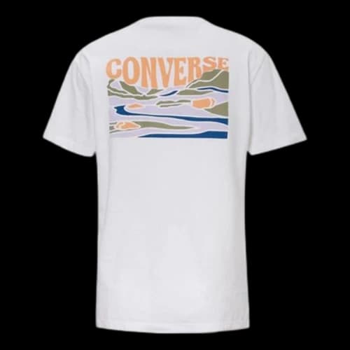 Converse Back Printing Sports Short Sleeve White (Women's)