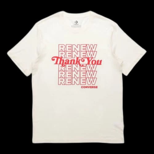 Converse Renew Alphabet Printing Short Sleeve Creamy White