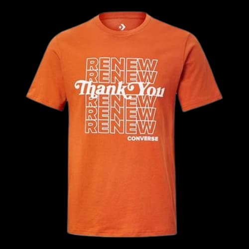 Converse Renew Alphabet Printing Short Sleeve Orange
