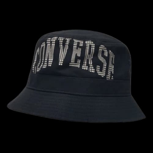 Converse Large Plaid Logo Bucket Hat 'Black'