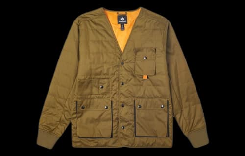 Converse Retro Multiple Pockets Casual Stay Warm Green Jacket
