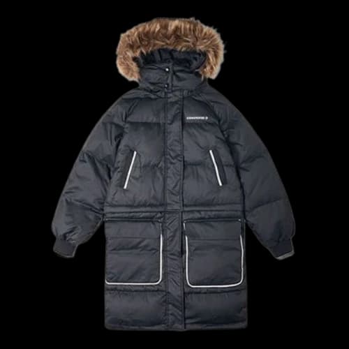 Converse Convertible Long Down Jacket 'Black' (Women's)