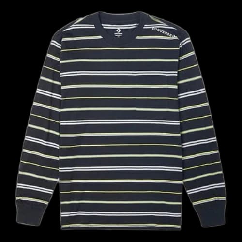 Converse Skateboard Athleisure Casual Sports Stripe Long Sleeves Black T-Shirt