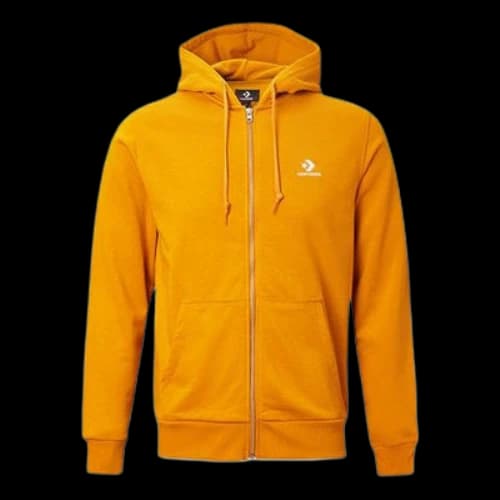 Converse Logo Cardigan hooded Drawstring Jacket Yellow