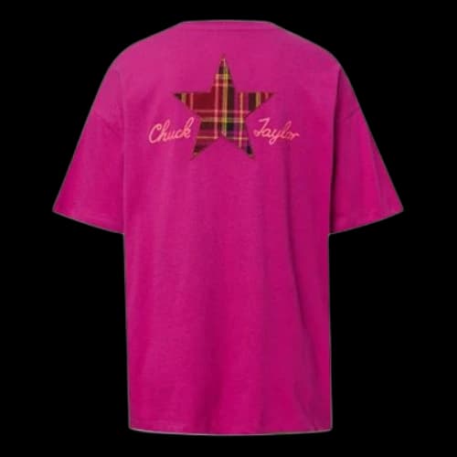 Converse Round Neck Loose Short Sleeve Red (Women's)