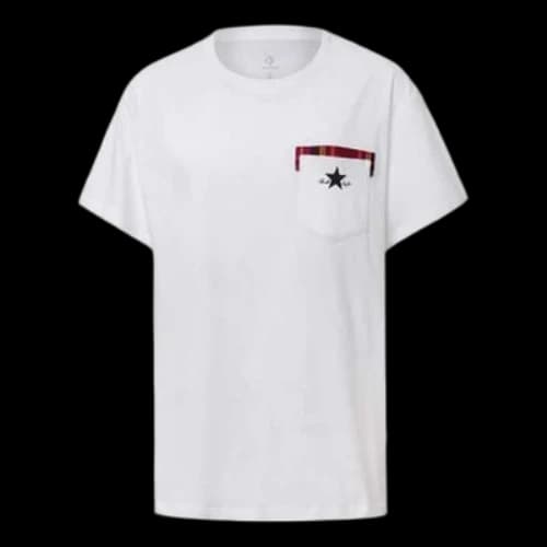 Converse Pocket Round Neck Short Sleeve White (Women's)