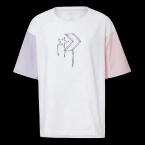 Converse Logo Printed T-Shirt 'White Pink' (Women's)