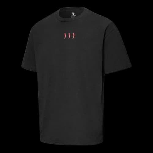 Converse Pepper Embroidery Casual Sports Short-Sleeved Black