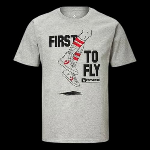 Converse Pro Leather Alphabet Printing Short Sleeve Gray