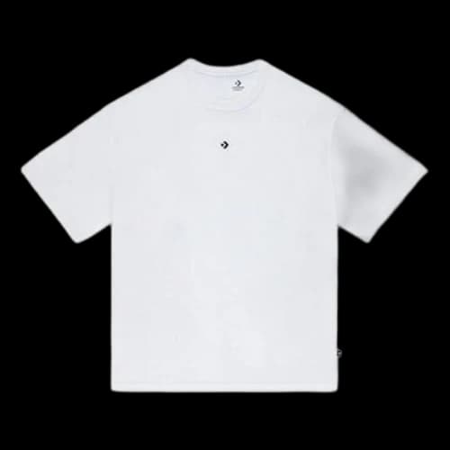 Converse Solid Color Loose Round Neck Short Sleeve Couple Style White