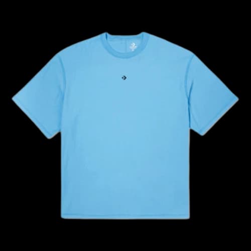 Converse Solid Color Loose Round Neck Short Sleeve Couple Style Blue