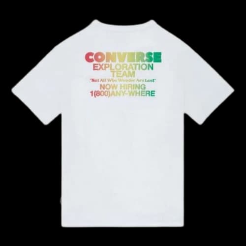 Converse Sports Running Printing Alphabet Round Neck Short Sleeve White