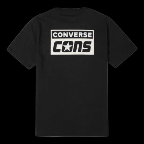 Converse Alphabet Logo Printing Retro Casual Short Sleeve Black