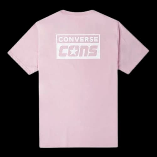 Converse Alphabet Logo Printing Retro Casual Short Sleeve Pink Purple