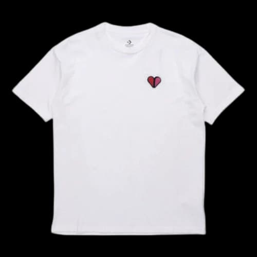 Converse Heart Print Short-Sleeve Tee Mens White