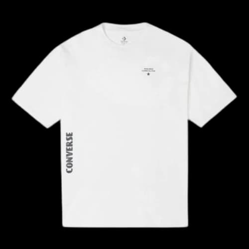 Converse Skate Loose Printing Sports Round Neck Short Sleeve White